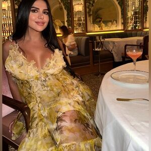 The Harmony Asymmetrical Dress in Yellow Peony